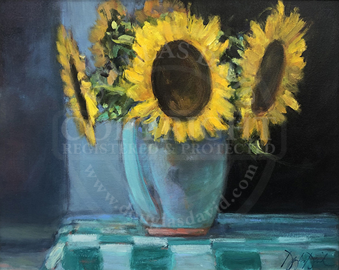 Sunflowers in Violet Pitcher, #2153